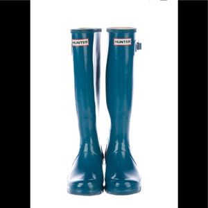 Hunter Rain boots with boot socks.